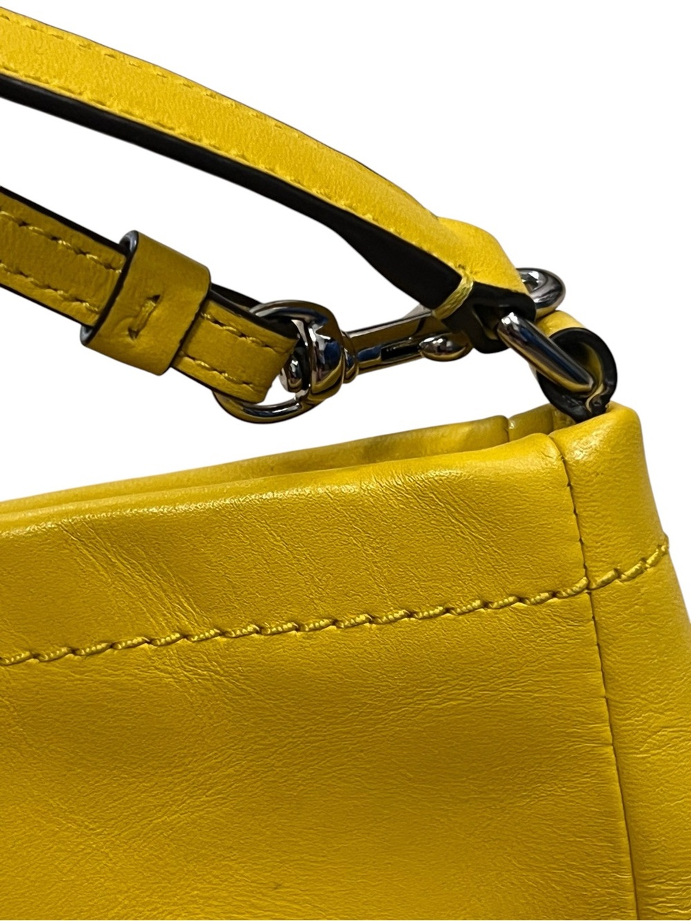 Coach Smooth Leather Yellow Crossbody Convertible Bag - Picture 3 of 11
